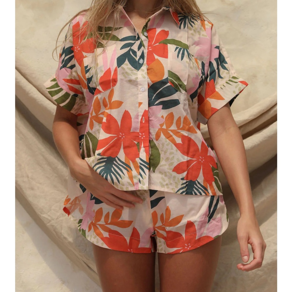 Stone Fox Swim Red and Pink Shorts